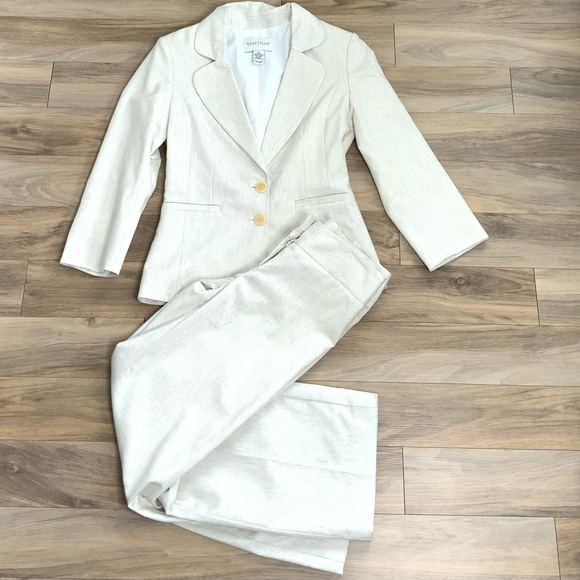 White House Black Market Jackets & Blazers - White House Black Market White Lemon Blazer Set